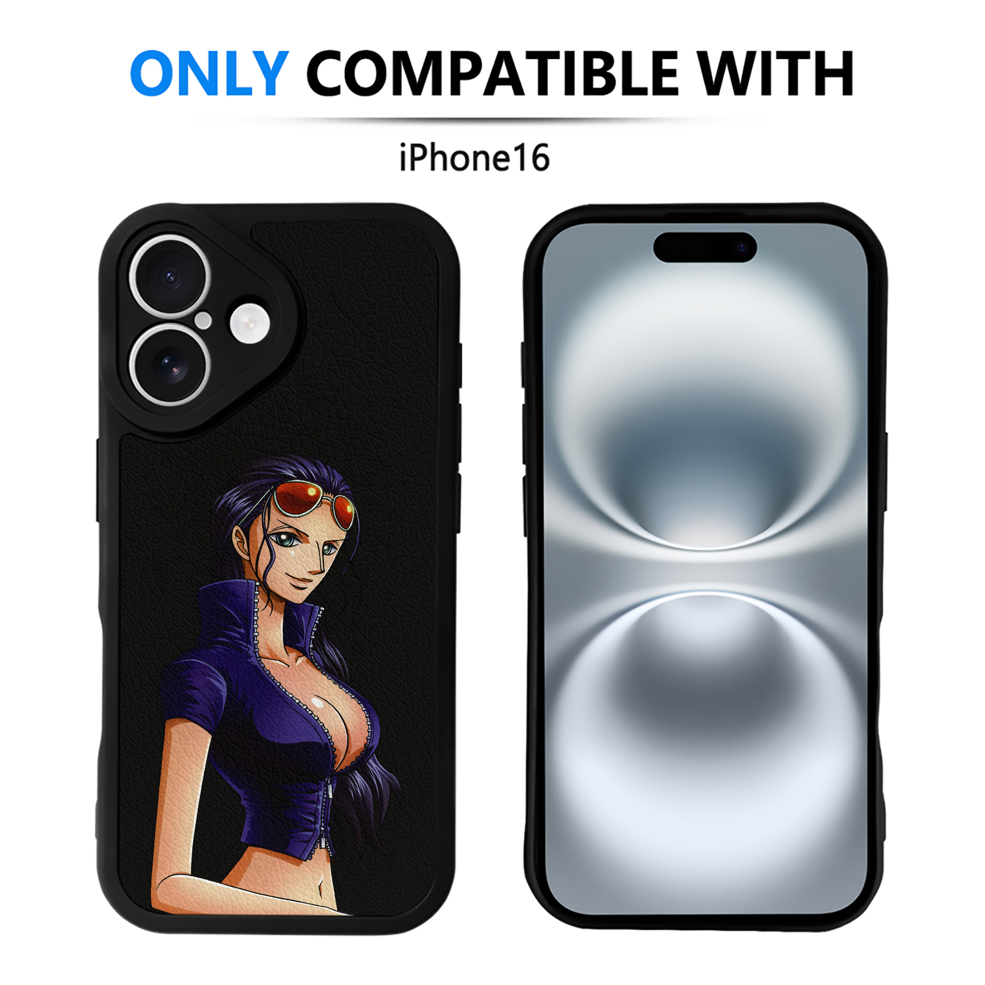 （画像用） ワンピース ニコ・ロビン ONE PIECE Nico Robin 【iPhone 16シリーズ対応】シリコンスマホケース（レザー調） 材質：シリコン